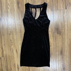Cute black glitter skater dress